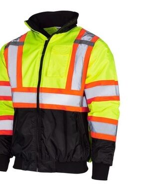 Bass Creek Outfitters Hi-Vis Insulated Safety Bomber Reflective Jacket XXL